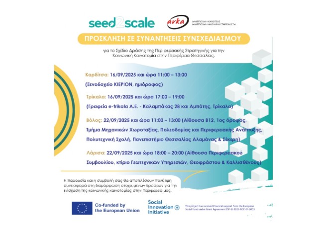 Περιφερειακή Στρατηγική για την Κοινωνική Καινοτομία στη Θεσσαλία!!!